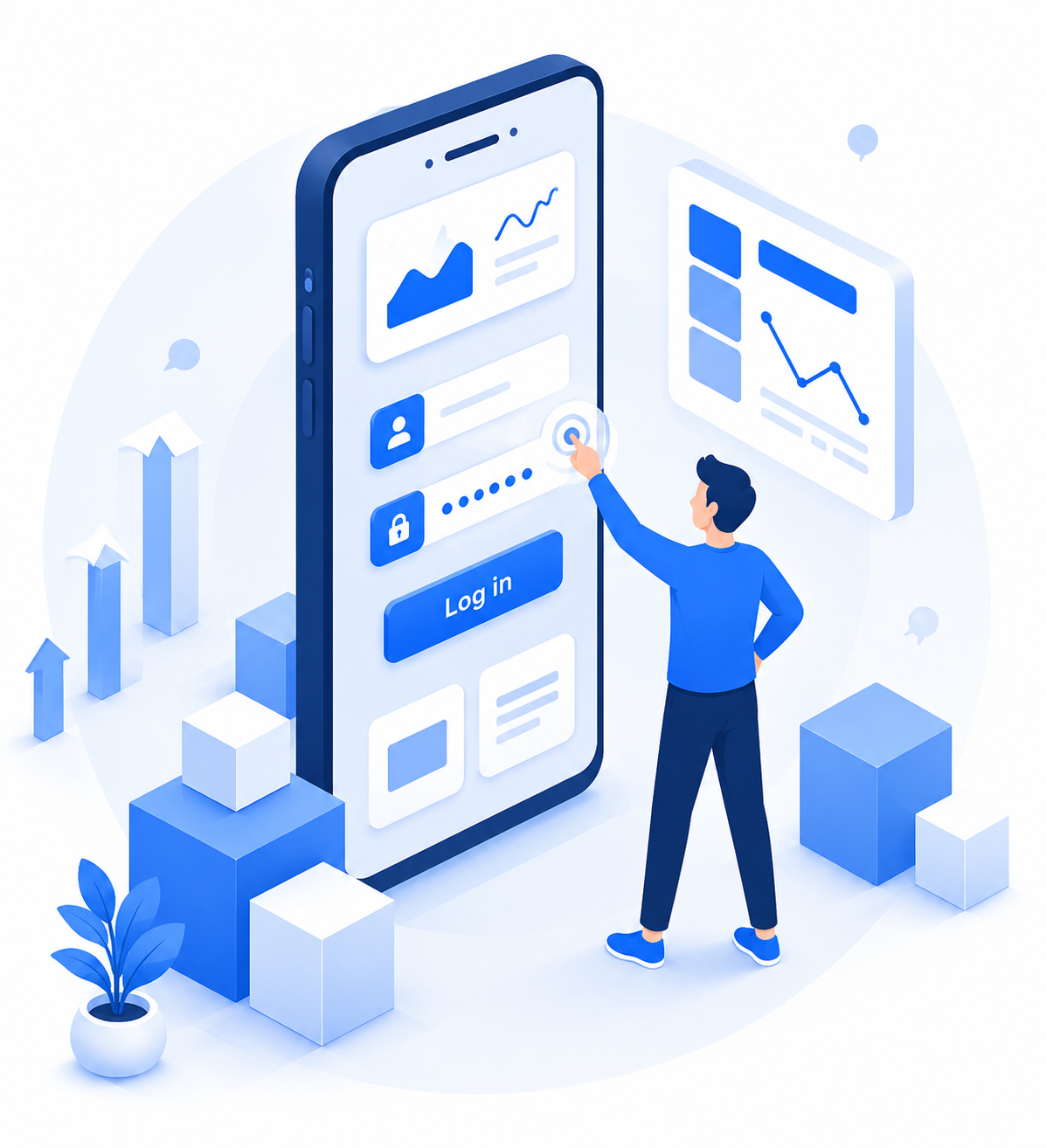 Secure product login illustration